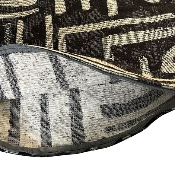 Accent Pillow Cover Black and White Geometric Abstract 21" X 21" Jacquard Weave - Picture 9 of 10